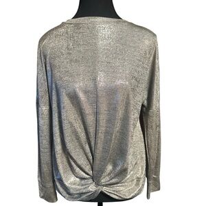 Metallic Silver Women's Top